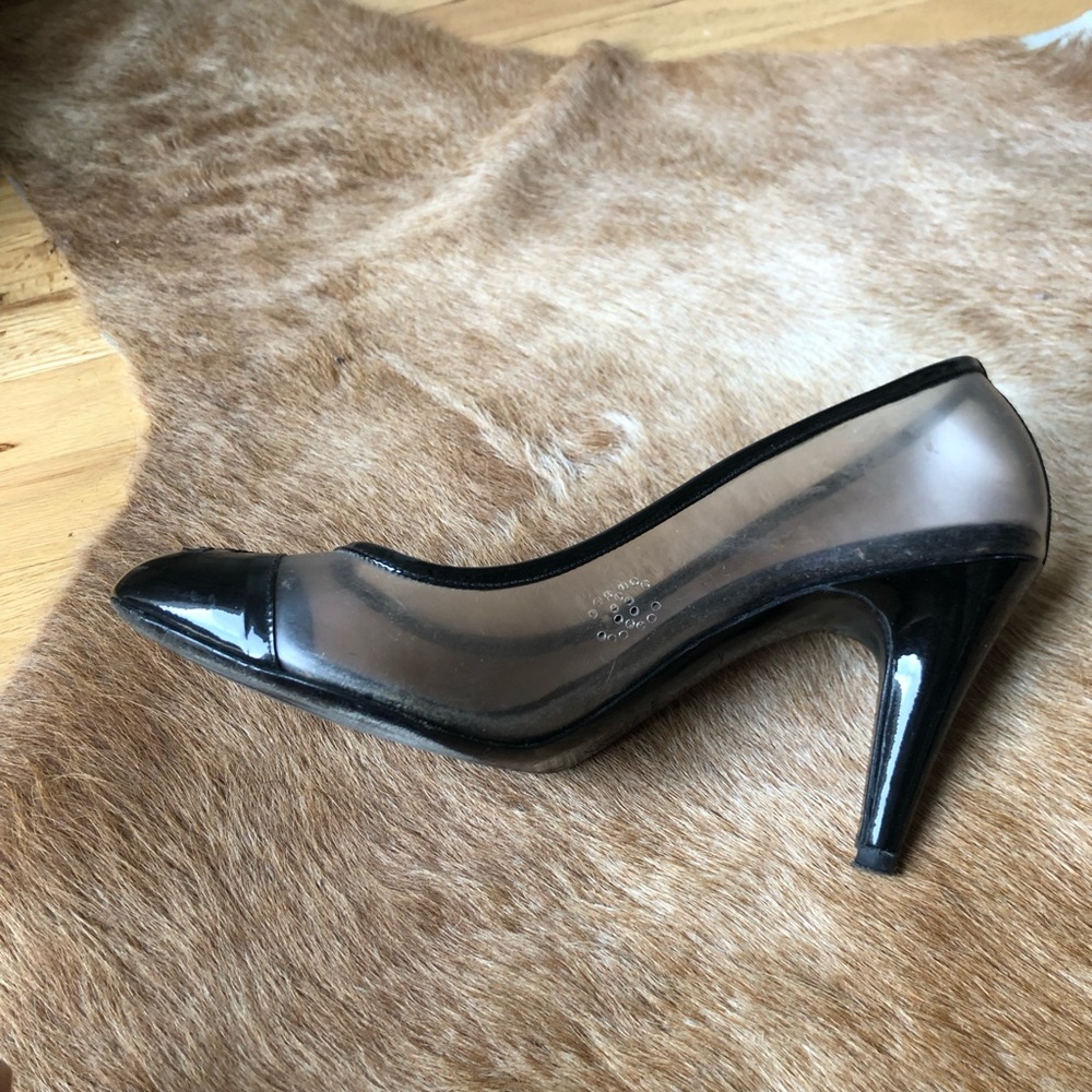 Chanel Black patent leather lucite CC stitched Women's pumps size 39 - Picture 4 of 10
